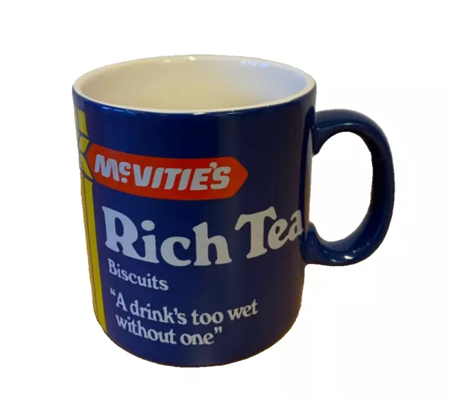 Mcvities Vintage Becher reichhaltiger Tee 1980er Jahre Keks Kaffee Tee Sammlerstück