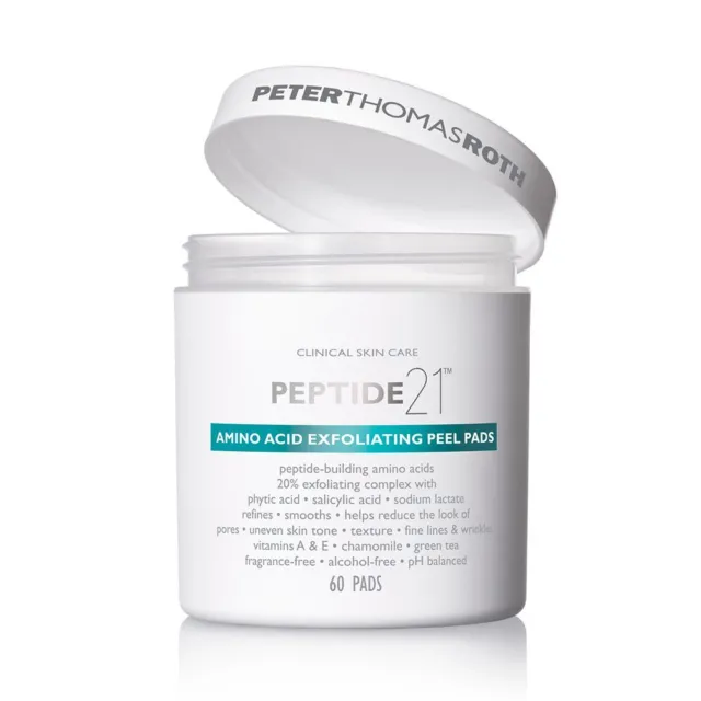 Peter Thomas Roth Peptide 21 Amino Acid Exfoliating Peel Pads 60 Ct (New No Box)