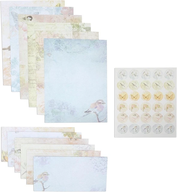 VINTAGE FLORAL LETTER Writing Stationery Paper and Envelopes Set (60