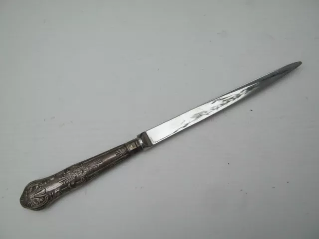 Vintage Birmingham 1984 Sterling Silver Letter Opener With Floral Design Handle