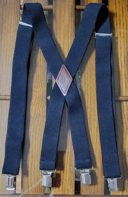 Levis Suspenders Mens Solid Black Elastic Adjustable Straps Metal Clasps Clips