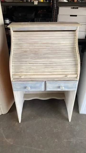 Vintage Wooden Roll Top Desk