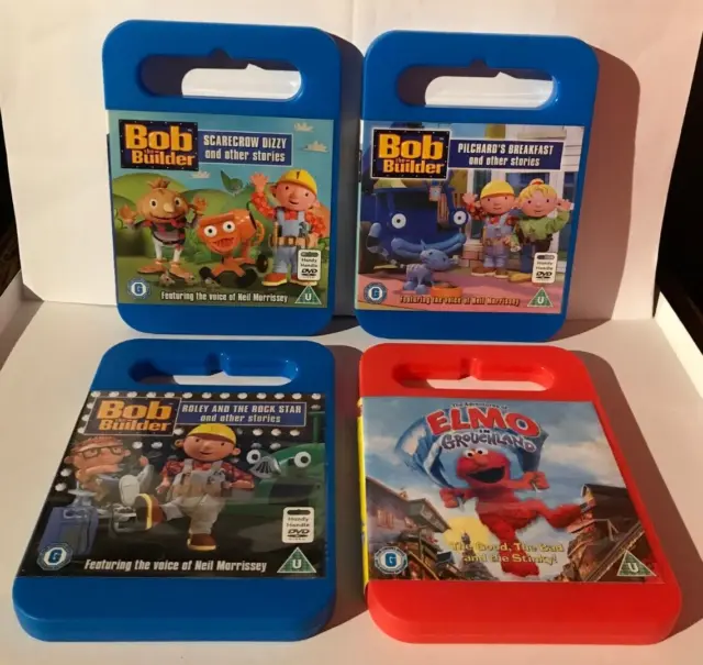 Bob the Builder + Adventures of Elmo in Grouchland - 4 x DVD Handy handle bundle
