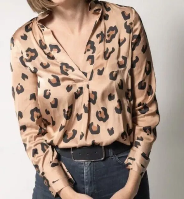 WITCHERY Leopard Print Blouse Size 10