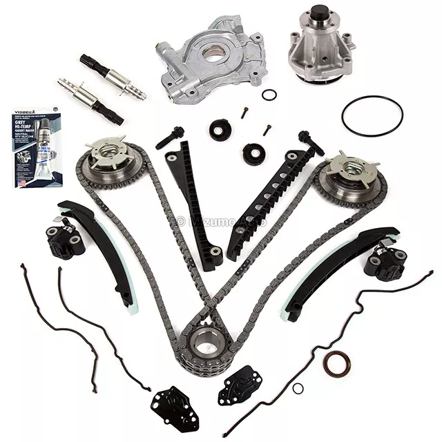 Timing Chain Kit Cam Phaser VCT Selenoid Oil Water Pump Fit 04-10 Ford 5.4L 24V 2