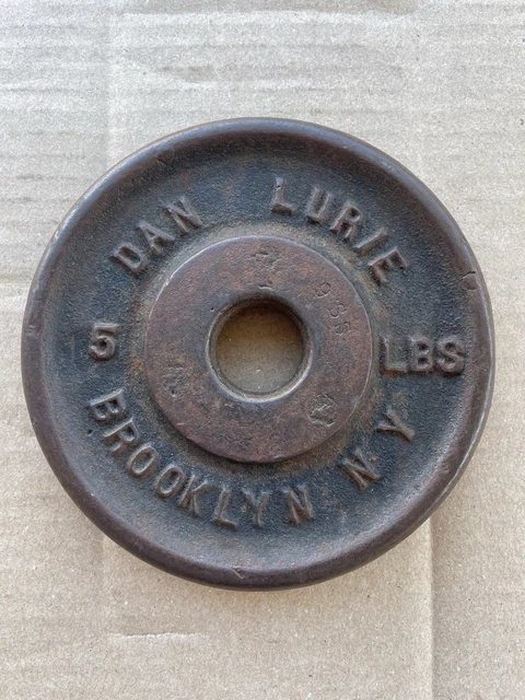 Haltères Vintage Dan Lurie - Paire De 25 Lb (11,3 Kg) En Fonte, Modèle Rare