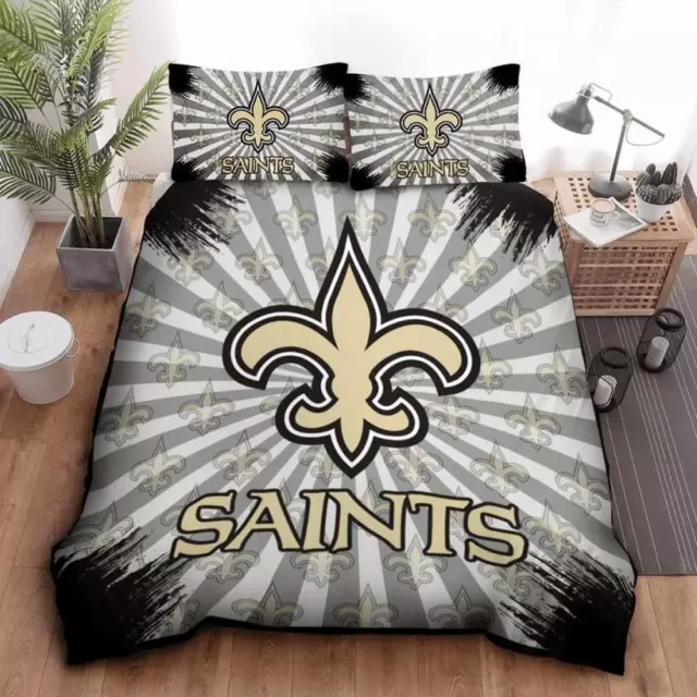 NFL New Orleans Saints Big Logo Quilt Duvet Cover Set Comforter Cover Bedspread