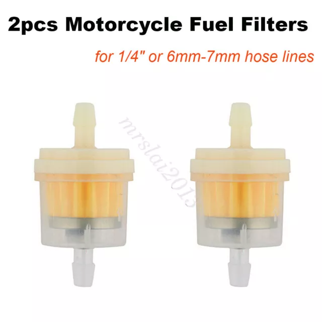 2pcs 6MM Motorcycle Universal Engine Inline Carb Fuel Filters for 1/4" Hose line