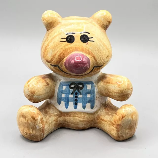 Vtg Ceramic Teddy Bear Character Piggy Bank