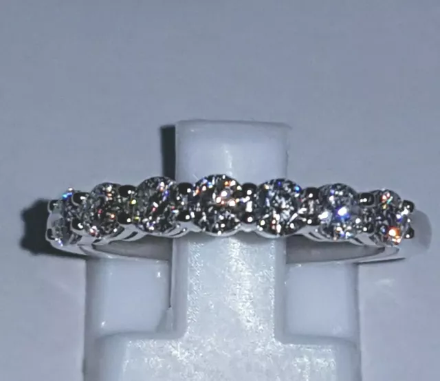 925 Sterling Silver 18K White Gold Plated Moissanite Dvvs1 Eternity Ring