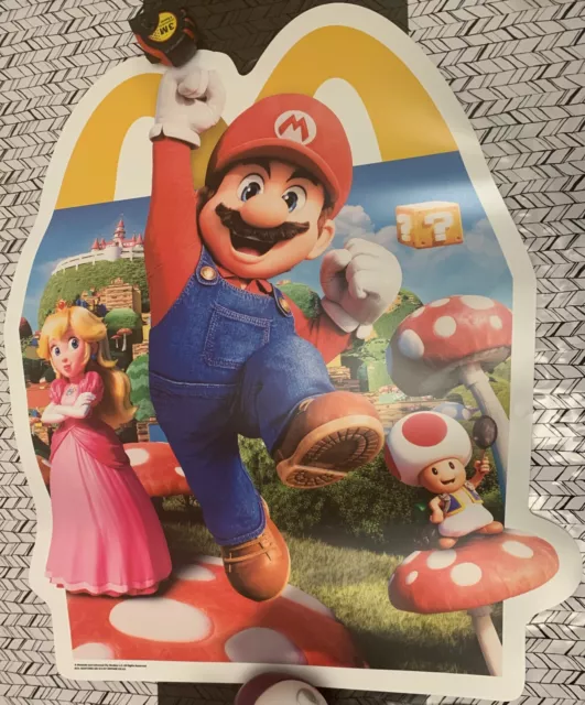 RARE PLV PUBLICITAIRE STICKERS MARIO BROS NINTENDO Happy meal McDonald's NEUF