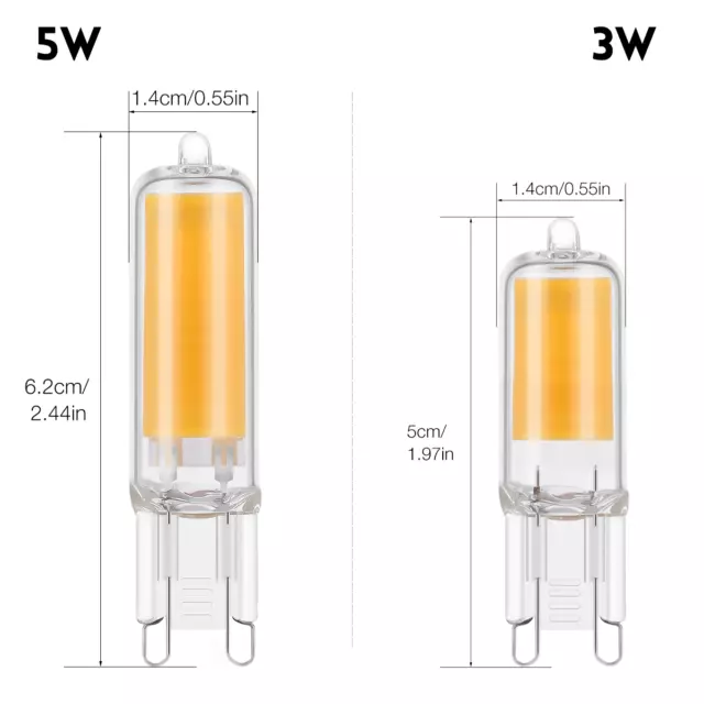 4er G9 LED Leuchtmittel COB Glühbirne 3W 5W Brine Ersetzen Halogenlampe Warmweiß