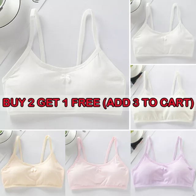 PUBERTY GIRLS TEENAGE Training Bra Kids Soft Breathable Cotton Underwear  Sport♡ $11.39 - PicClick AU