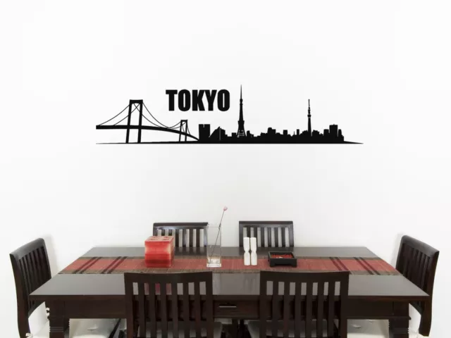 Tokyo Skyline Living Room Dining Kitchen Bedroom Decal Wall Art Sticker Picture