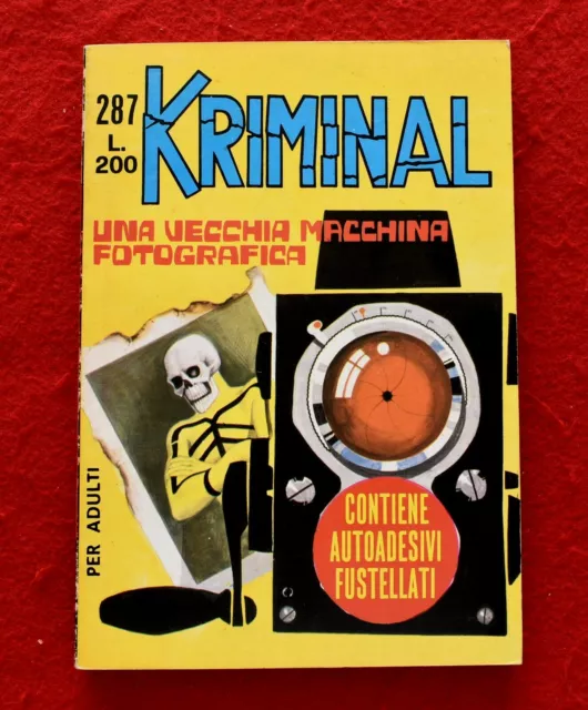 KRIMINAL 287  Del 1970 CON FUSTELLA  ADESIVI   "OTTIMO/EDICOLA"