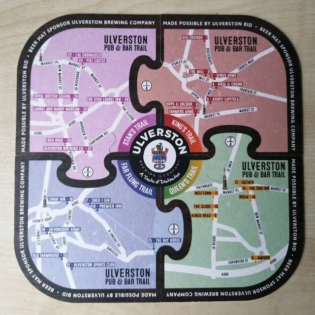 Stichsäge Biermatte. Ulverston Brewing Co. Ft.ulverston Pub Trails. Neu 8 Zoll/20 Cm.