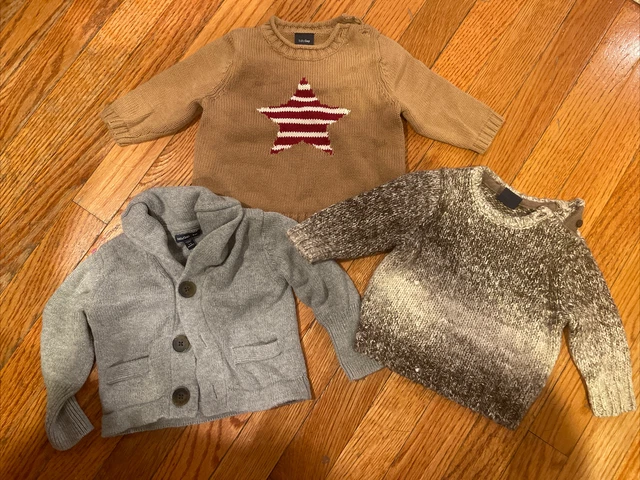BABY GAP boys  size 3-6 months Lot Of 3 Beautiful Sweaters long sleeve EUC