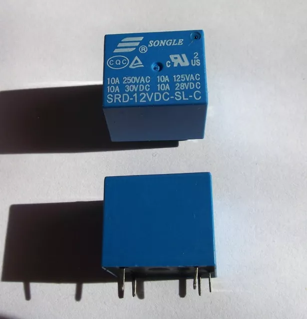 SRD-12VDC-SL-C 12V Miniatur Print Relais  1-Wechsler 1xUM 10A 250V Songle  Relay