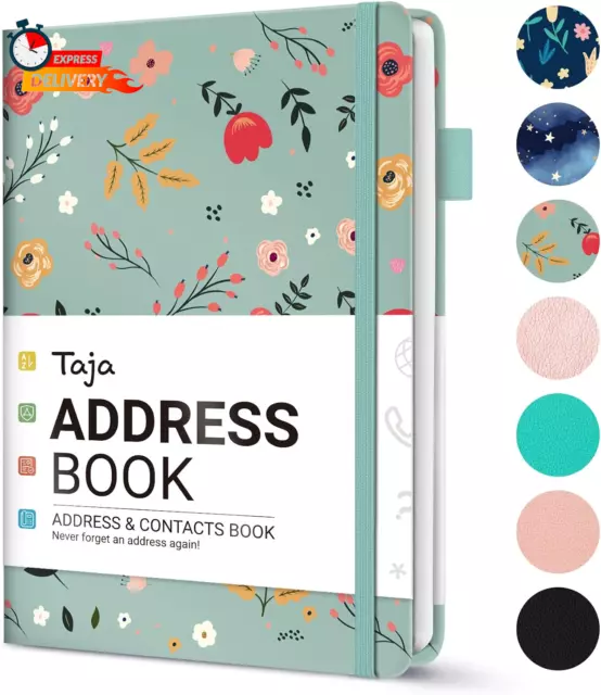 Address Book with Alphabetical Tabs,Hardcover Address Book Large Print for Recor