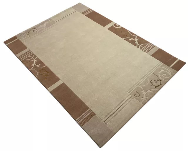 Indo Nepal Tapis Noué à la Main Beige Braun 120x180 CM Laine Tapis D'Orient