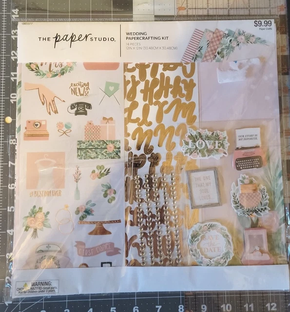 Kit de elaboración de papel The Paper Studio BODA Mr & Mrs 14 PIEZAS 1865377, nuevo