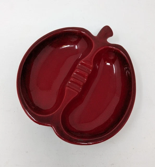 Vintage Royal Haeger Mid- Century Red Apple Pottery Ashtray