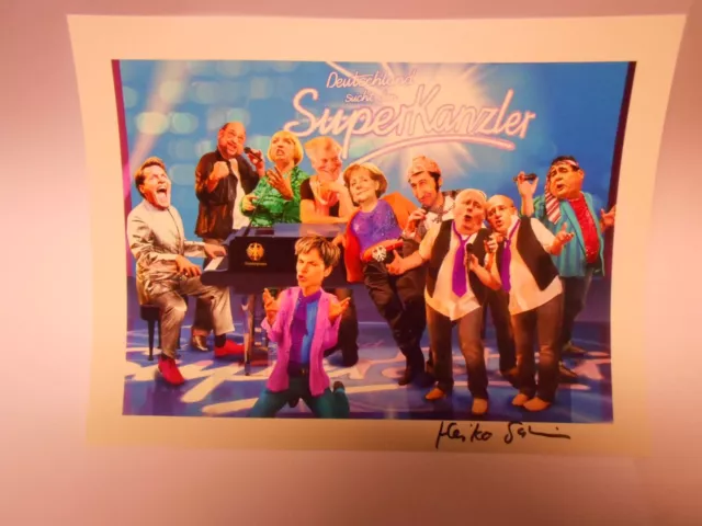 Angelika Merkel   Original handsignierte   TOP AK  auf Politik-Catoon sehr