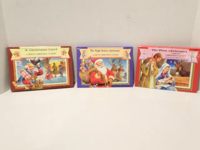 John Patience Pop-Up Christmas Classic Book Lot First Night Before Carol Small