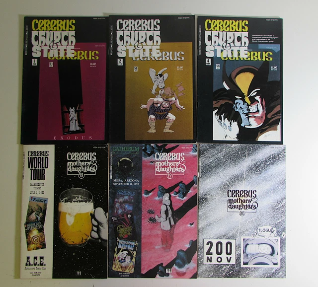 Cerebus Lot 6 #195,199,200,Church & State 1,2,4 Aardvark-Vanaheim 1995 Comics