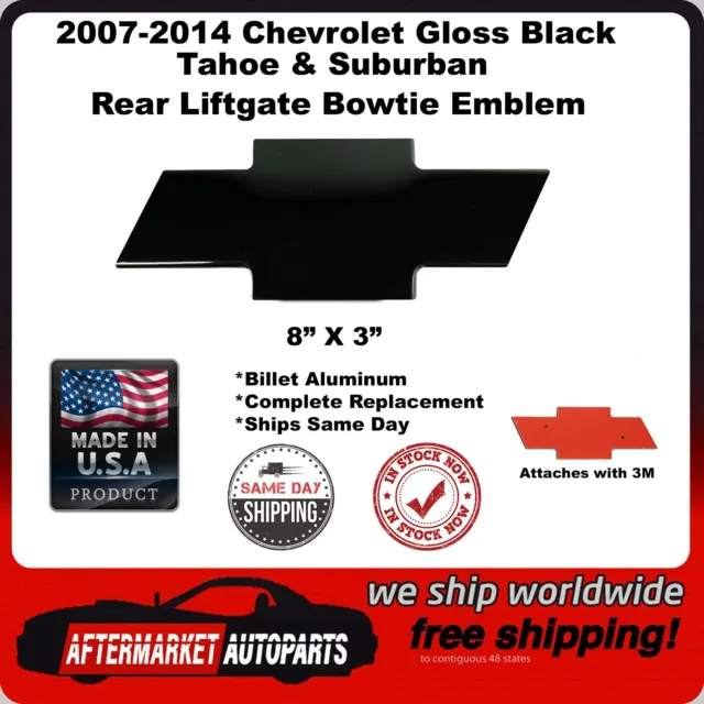 2007-2014 Chevrolet Tahoe Suburban GLOSS Black Bowtie Rear Liftgate Emblem