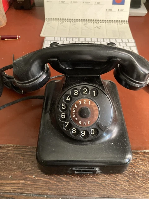 Téléphone Vintage Bakélite Noir ISKRA Années 60 - Pièce Rétro Et Décorative