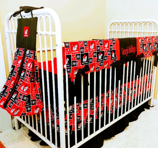 Georgia Bulldogs Handmade Crib Bedding set