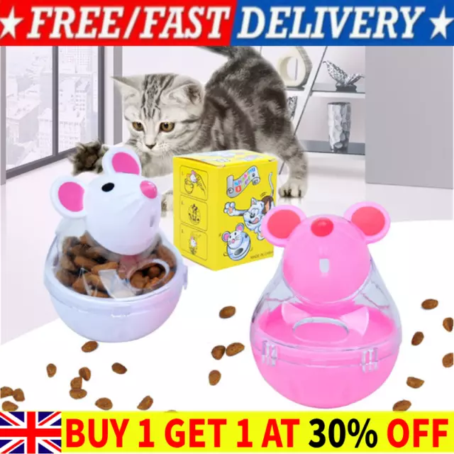 Pet Cat Dog Tumbler Feeder Leakage Food Dispenser Treat Ball Toy Mice 2024