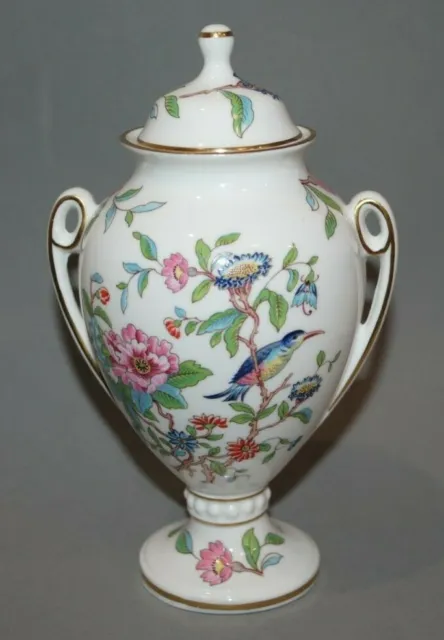 Vintage Aynsley Pembroke Pattern Vase Urn With Lid Twin Handles