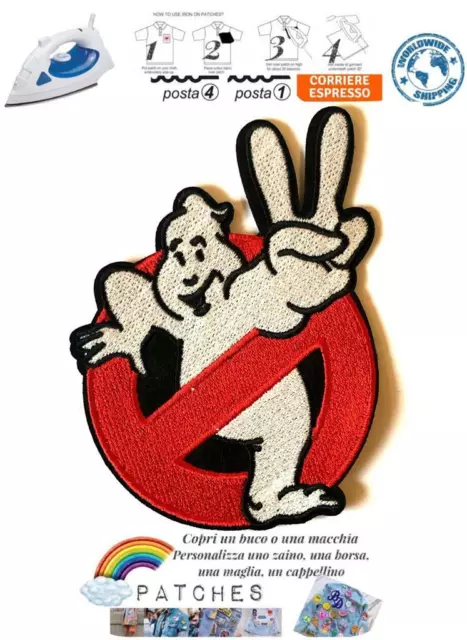 TOPPA PATCH QUALITÀ super Ghostbusters logo film vintage 9x8 cm  termoadesiva EUR 7,00 - PicClick IT