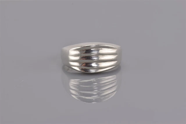 Taxco Sterling Silver 11mm Solid Ripple Faced Band Ring Mex 10g 925 Sz: 9.5