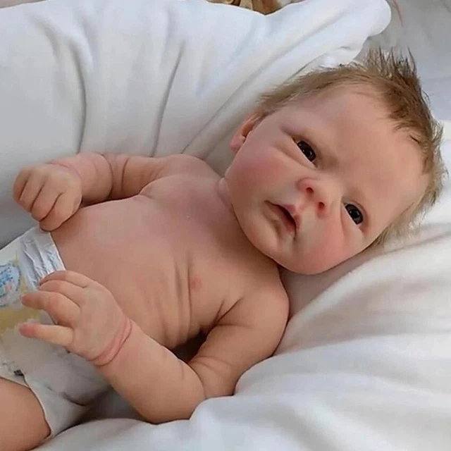 18 inch Vinyl Kids Reborn Baby Dolls Full Silicone Body Newborn Doll Handmade 3