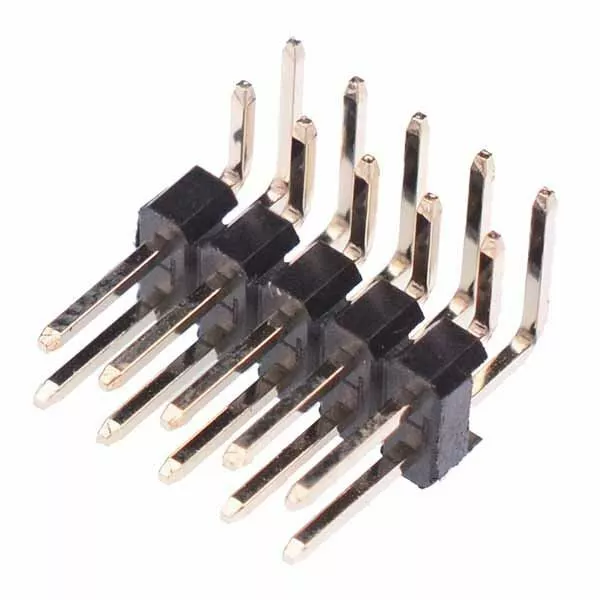 25 x 10-Way Double Row Right Angle Male Header 2.54mm
