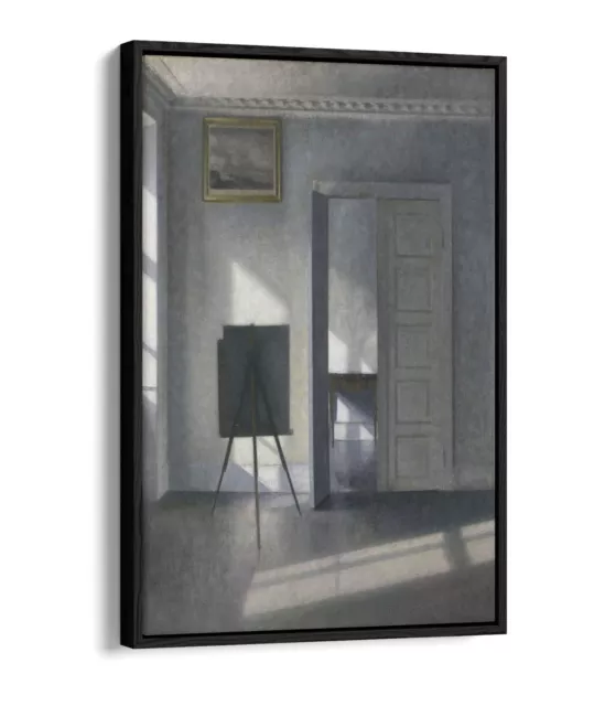 Vilhelm Hammershoi, Interior With An Easel -Float Effect Canvas Wall Art Print