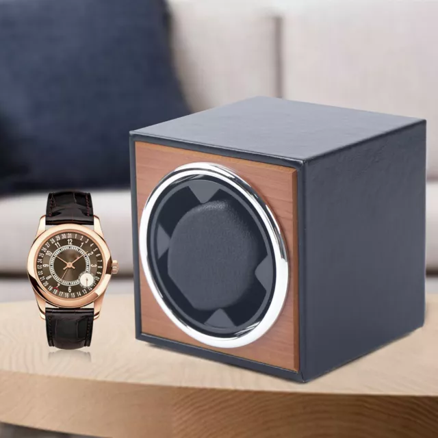 Automatic Rotating Single Watch Winder PU Leather Wristwatch Display Storage Box