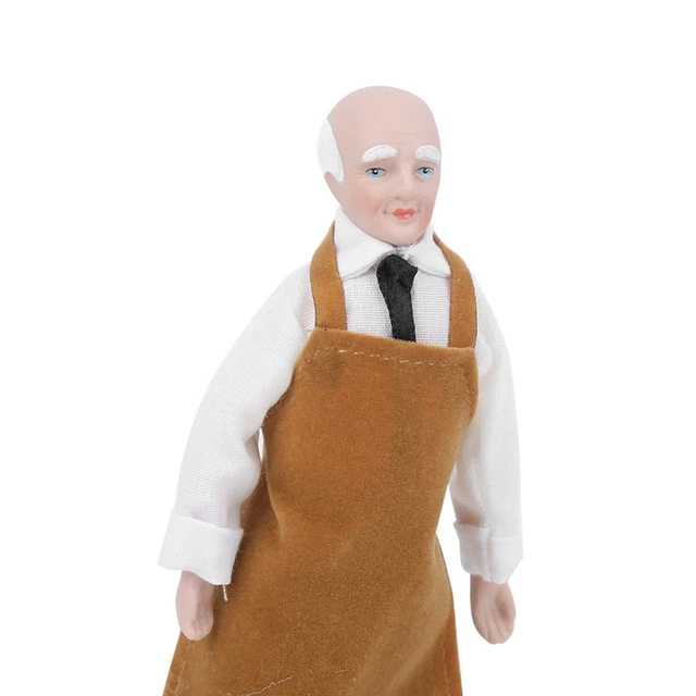 (Store)WNSC With Movable Joints Ceramic Miniature 6in Dollhouse People