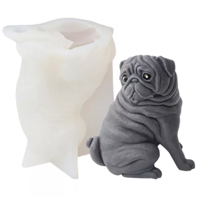 3D Shar Pei Heat Proof Aromatic Candle DIY Making Moulds Dog Silicone Mold