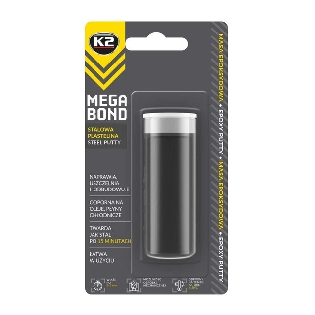 K2 Mega Bond 40g 1.4oz. Epoxy Steel Putty Strong Bond Universal Repair