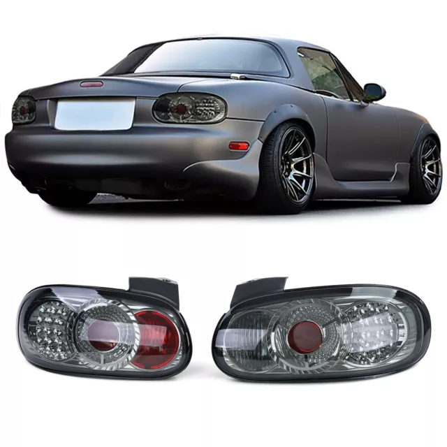 LED Feux Arrière en Verre Clair Noir pour Mazda MX-5 Nb à Partir De 1998-2005