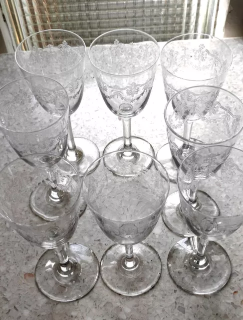 Lot de 8 Verres cristal modèle Beauharnais de Baccarat