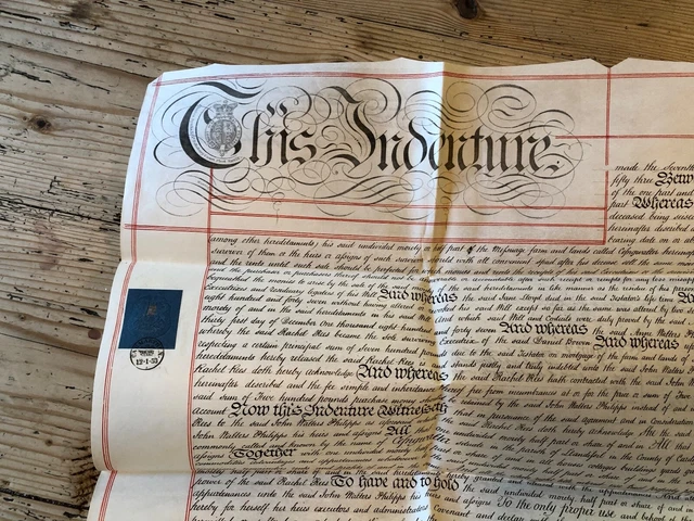 10 Antique Legal Deed Documents Indenture Historical England Wales seals 1839