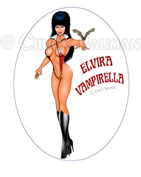SEXY ELVIRA VAMPIRELLA vampire goth macabre pin-up girl sticker decal £4.70  - PicClick UK