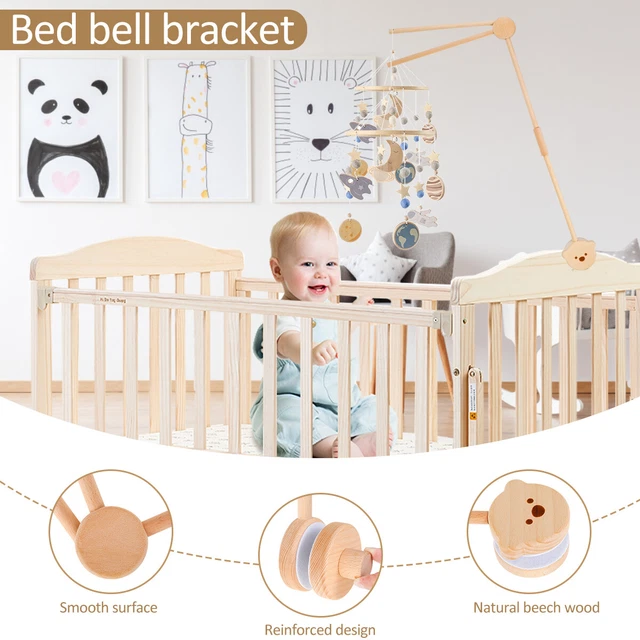 Baby Crib Mobile Arm Wooden Crib Mobile Holder Non-Slip Crib Mobile Bed DrpdZ 2