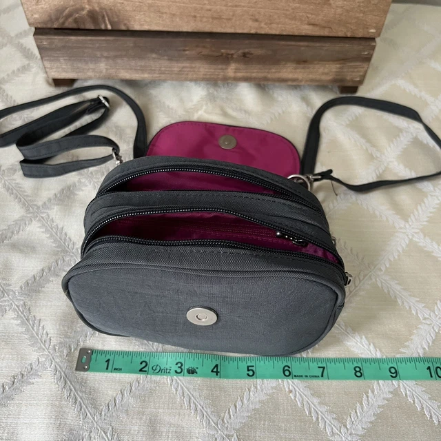 Baggallini Crossbody Fanny Pack Travel Purse Bag Blue Small Zippers Storage EUC