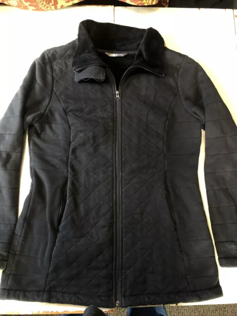 The North Face Jacket Womens Large Black Caroluna Quilted Fleece Lined Full Zip